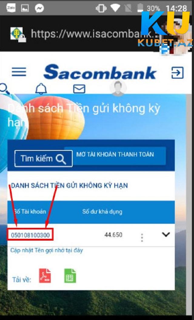 Truy cập vào tài khoản Sacombank của bạn