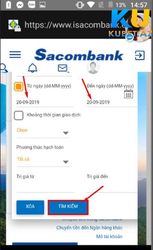 Tra cứu mã giao dịch Sacombank